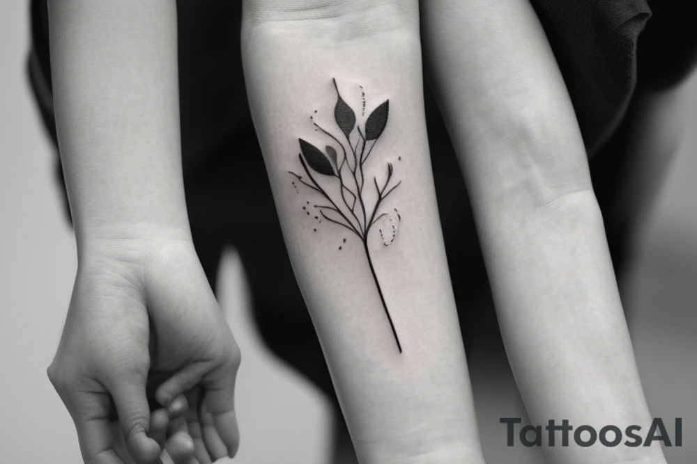 Matching tattoos for two sisters. Both sisters are taurus. Older sister was born in May 1984. Younger sister was born in April 1987. Minimalist design that is feminine. One to two inches in size. Line work tattoo. Emphasize nature, animals,or plants tattoo idea