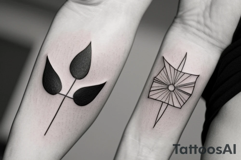 Matching tattoos for two sisters. Both sisters are taurus. Older sister was born in May 1984. Younger sister was born in April 1987. Minimalist design that is feminine. One to two inches in size. Line work tattoo. Emphasize nature, animals ,or plants. Single line tattoo idea