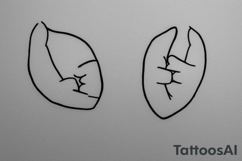 Two sisters hugging. Single line. Minimalist. Simple. Dainty. tattoo idea