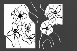 Two sisters holding eachother. Single line. Minimalist. Simple. Dainty. Floral. tattoo idea