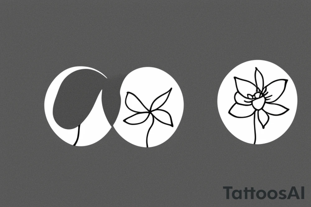 Two sisters holding eachother. Single line. Minimalist. Simple. Dainty. Floral. tattoo idea