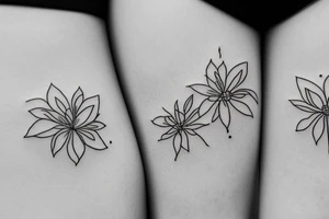 Two sisters holding eachother. Single line. Minimalist. Simple. Dainty. Floral. tattoo idea