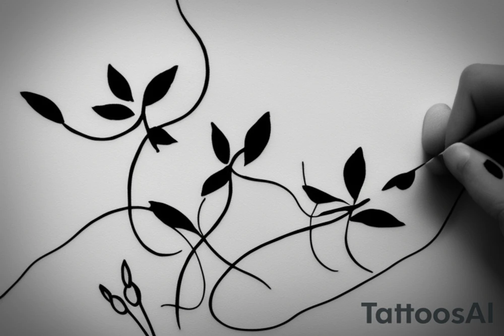 Two sister flowers. Single line. Minimalist. Simple. Dainty. Floral. tattoo idea