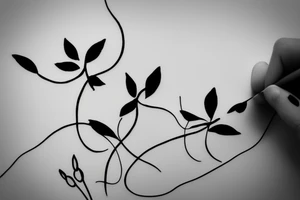 Two sister flowers. Single line. Minimalist. Simple. Dainty. Floral. tattoo idea