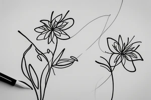 Two sister flowers. Single line. Minimalist. Simple. Dainty. Floral. tattoo idea