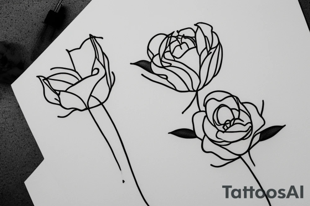Two sister flowers. Single line. Minimalist. Simple. Dainty. tattoo idea Two sister flowers. Single line. Minimalist. Simple. Dainty. tattoo idea