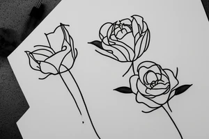 Two sister flowers. Single line. Minimalist. Simple. Dainty. tattoo idea