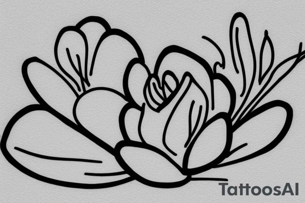 Two sister flowers. Single line. Minimalist. Simple. Dainty. tattoo idea