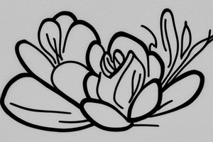 Two sister flowers. Single line. Minimalist. Simple. Dainty. tattoo idea