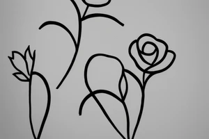 Two sister flowers. Single line. Minimalist. Simple. Dainty. tattoo idea