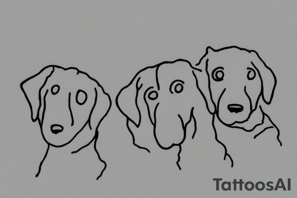 Two sister puppies. Single line. Minimalist. Simple. Dainty. tattoo idea
