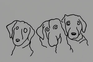 Two sister puppies. Single line. Minimalist. Simple. Dainty. tattoo idea