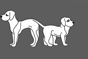 Two sister puppies. Single line. Minimalist. Simple. Dainty. tattoo idea