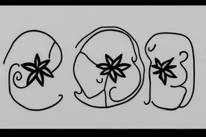 Two sisters. Single line. Minimalist. Simple. Dainty. 1 inch. tattoo idea