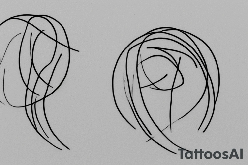 Two sisters. Single line. Minimalist. Simple. Dainty. 1 inch. tattoo idea