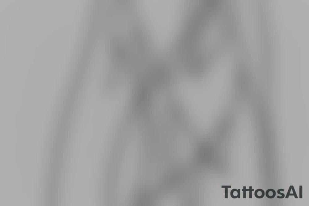 Two sisters. Single line. Minimalist. Simple. Dainty. 1 inch. tattoo idea