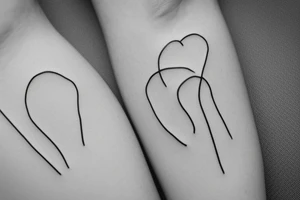 Two sisters. Single line. Minimalist. Simple. Dainty. 1 inch. tattoo idea
