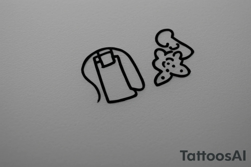 Two sisters. Single line. Minimalist. Simple. Dainty. 1 inch. tattoo idea