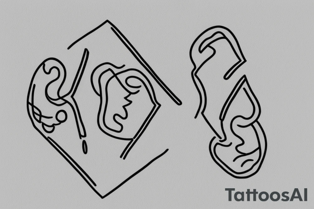 Two sisters. Single line. Minimalist. Simple. Dainty. 1 inch. tattoo idea Two sisters. Single line. Minimalist. Simple. Dainty. 1 inch. tattoo idea