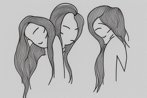 Two sisters. Single line. Minimalist. Simple. Dainty. 1 inch. tattoo idea