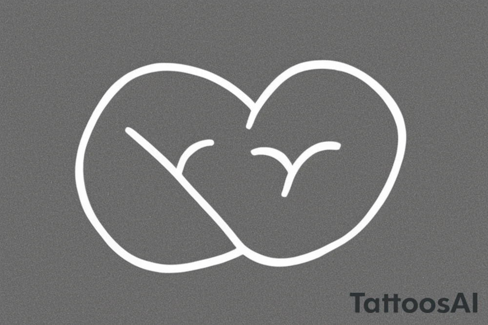Two sisters. Single line. Minimalist. Simple. Dainty. 1 inch. tattoo idea
