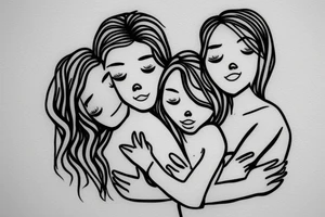 2 Sisters hugging. Simple. Dainty. Small. tattoo idea