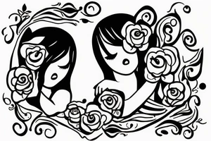 2 Sisters hugging. Simple. Dainty. Small. tattoo idea
