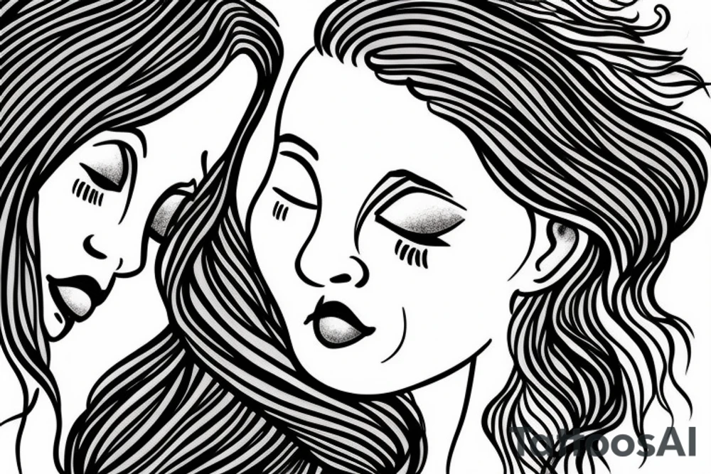2 Sisters hugging. Simple. Dainty. Small. tattoo idea