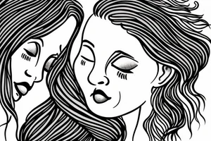 2 Sisters hugging. Simple. Dainty. Small. tattoo idea