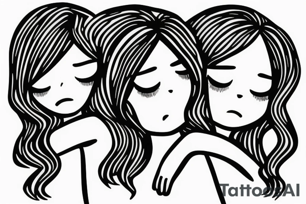 2 Sisters hugging. Simple. Dainty. Small. tattoo idea