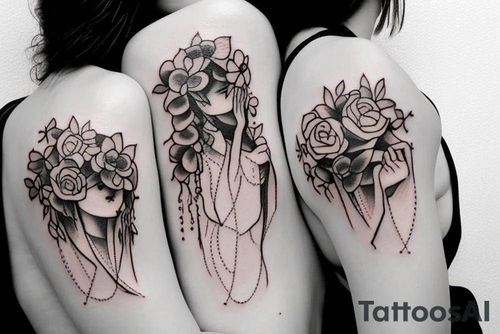 2 Sisters hugging. Simple. Dainty. Small. tattoo idea