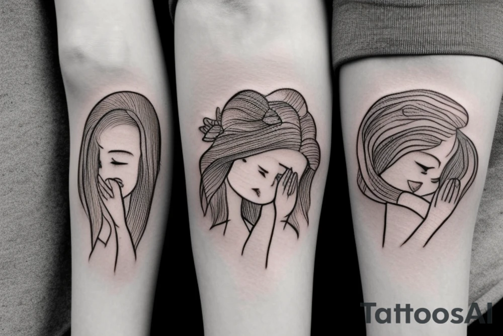 2 Sisters hugging. Simple. Dainty. Small. tattoo idea
