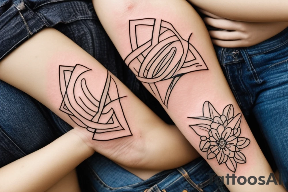 2 Sisters hugging. Simple. Dainty. Small. tattoo idea