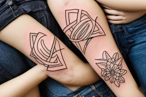 2 Sisters hugging. Simple. Dainty. Small. tattoo idea