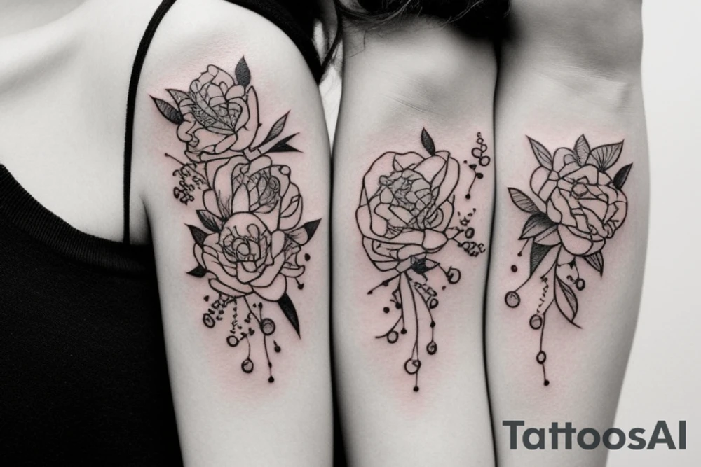 2 Sisters hugging. Simple. Dainty. Small. tattoo idea