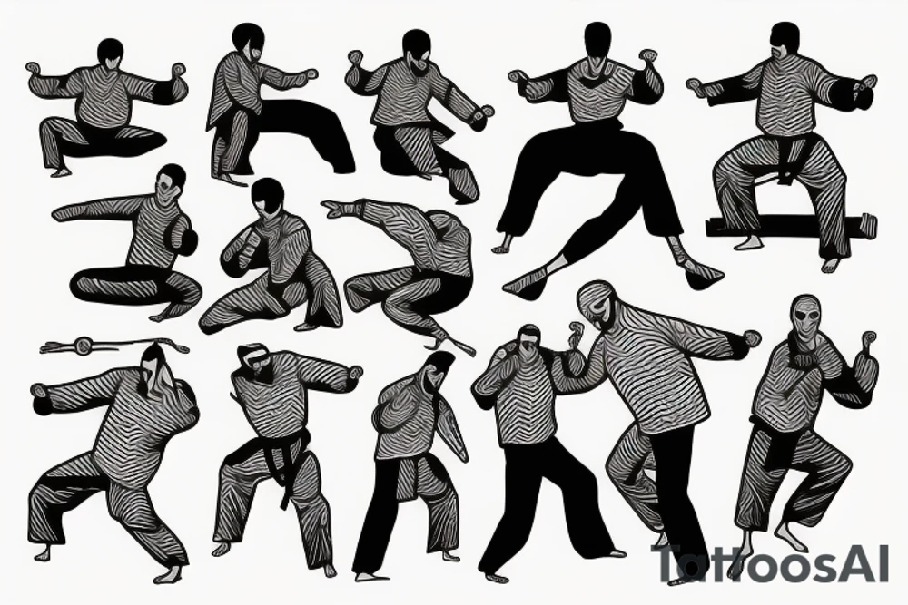 Martial arts and hip hop music tattoo idea