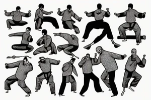 Martial arts and hip hop music tattoo idea