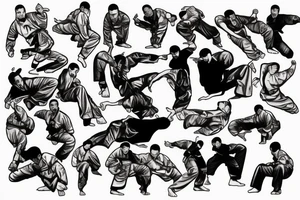 Martial arts and hip hop music tattoo idea