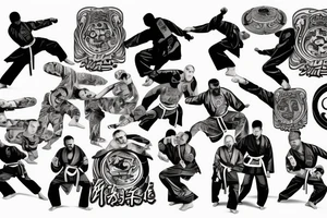 Martial arts and hip hop music tattoo idea