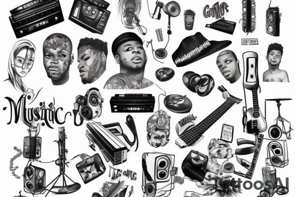 Music rapper tattoo idea