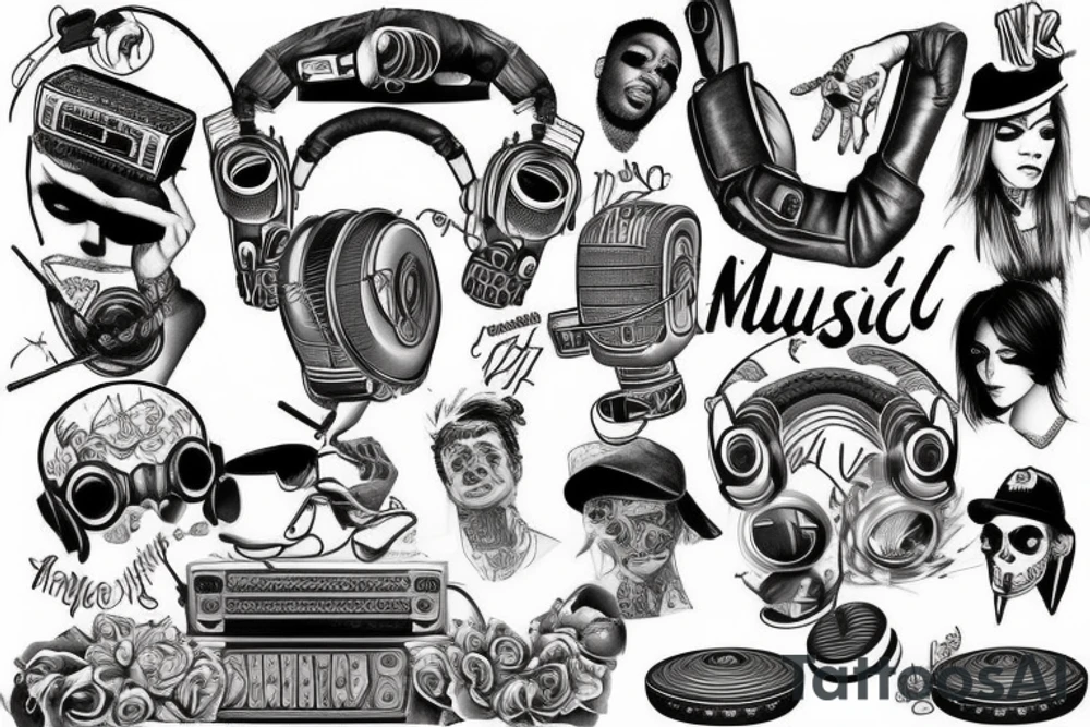 Music rapper tattoo idea
