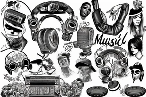 Music rapper tattoo idea