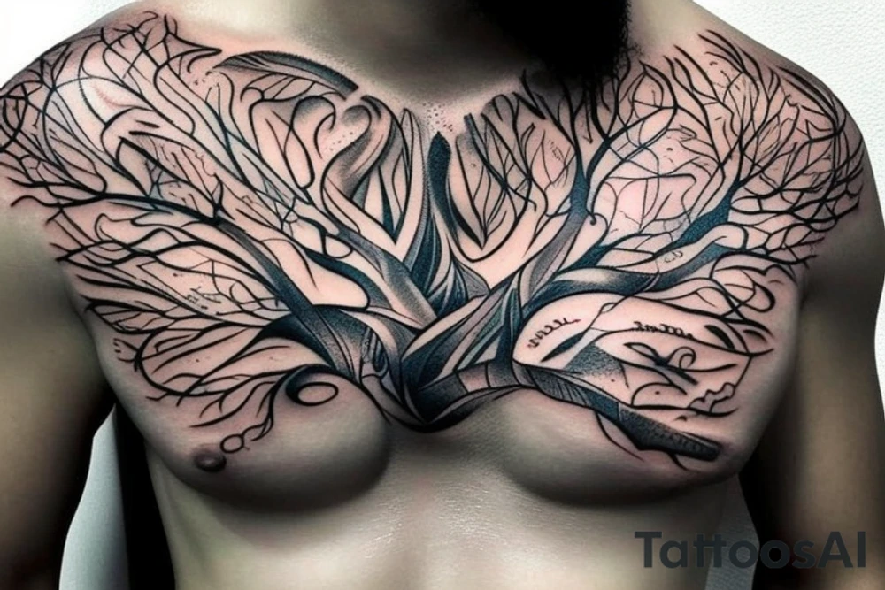 Tree of life chest tattoo tattoo idea