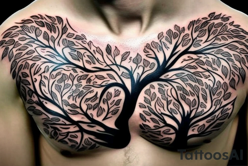 Tree of life chest tattoo tattoo idea