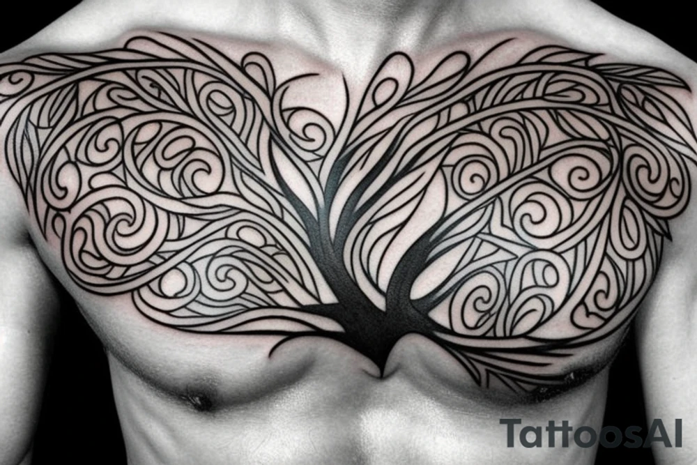 Tree of life chest tattoo tattoo idea
