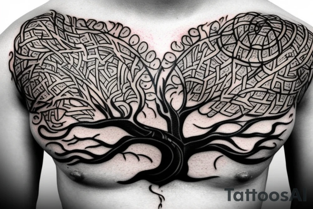 Tree of life chest tattoo tattoo idea