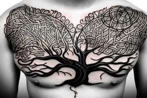 Tree of life chest tattoo tattoo idea