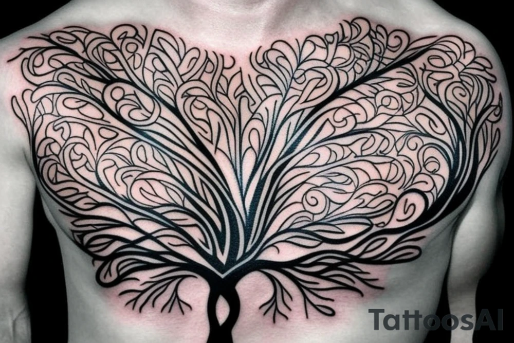 Tree of life chest tattoo tattoo idea