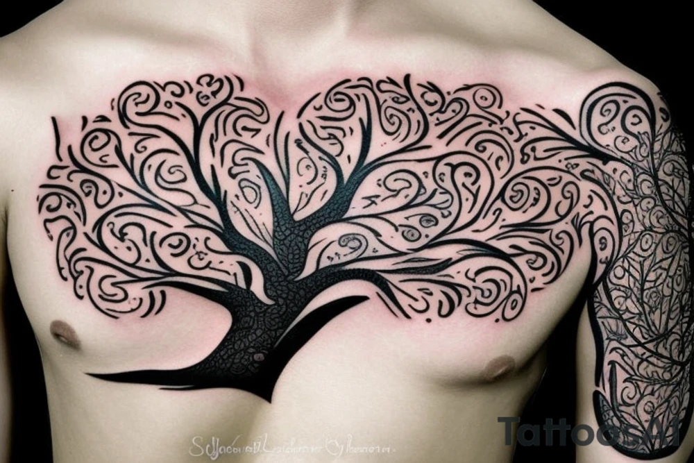 Tree of life chest tattoo tattoo idea
