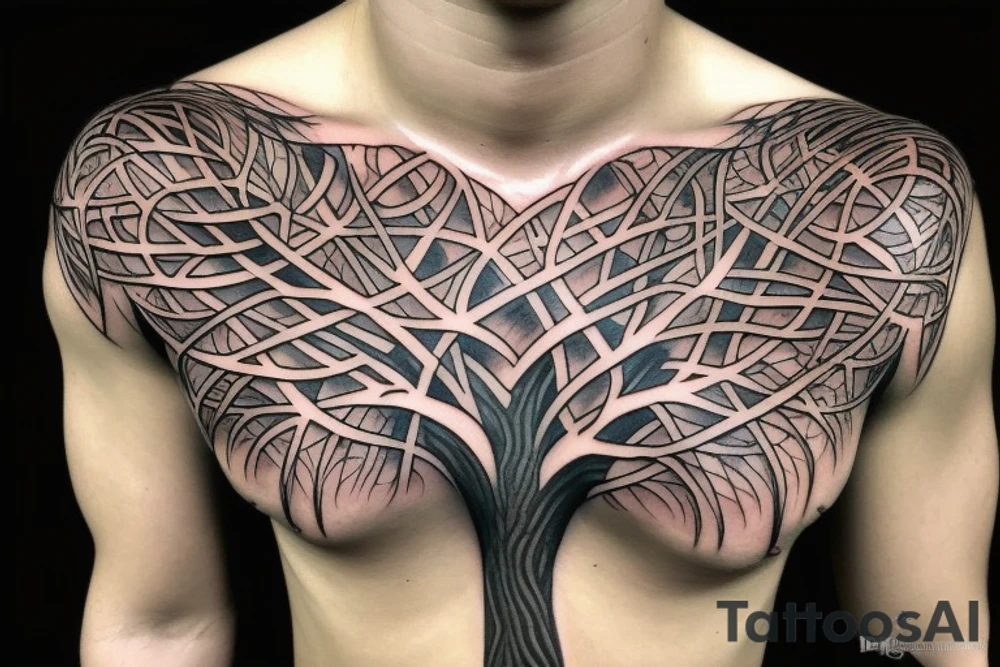 Tree of life chest tattoo tattoo idea